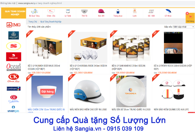 Quà tặng số lượng lớn tại SanGia VN